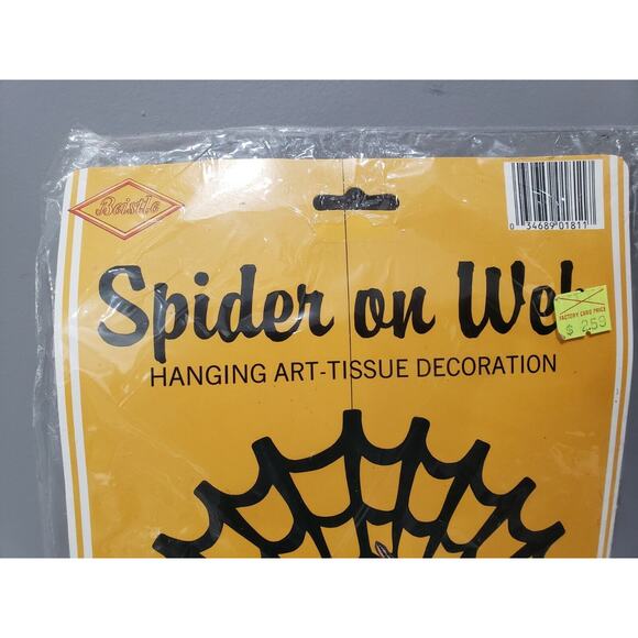 1987 Vintage BEISTLE Halloween SPIDER on Web Honeycomb Paper Hanging Decor retro - Picture 4 of 9